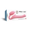 Розовый безремневой страпон Strap-on-me Semi-Realistic Bendable Strap-On size M