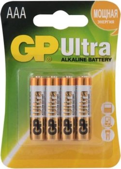 Батарейки алкалиновые GP Ultra Alkaline 24А AАA/LR03 - 4 шт.
