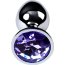 Серебристая конусовидная анальная пробка с фиолетовым кристаллом - 7 см.  Цена 791 руб. - Серебристая конусовидная анальная пробка с фиолетовым кристаллом - 7 см.