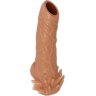 Телесная насадка с усиками и открытой головкой Nude Sleeve M - 12 см.