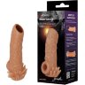 Телесная насадка с усиками и открытой головкой Nude Sleeve M - 12 см.