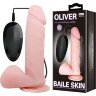 Телесный вибратор-ротатор с присоской Oliver - 19,5 см.