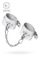 Белые мягкие кожаные оковы с люверсами