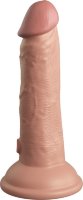 Телесный вибратор-реалистик на присоске 6 Vibrating Silicone Dual Density Cock - 17,8 см.