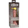 Телесный вибратор-реалистик на присоске 6 Vibrating Silicone Dual Density Cock - 17,8 см.