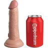 Телесный вибратор-реалистик на присоске 6 Vibrating Silicone Dual Density Cock - 17,8 см.