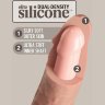 Телесный вибратор-реалистик на присоске 6 Vibrating Silicone Dual Density Cock - 17,8 см.