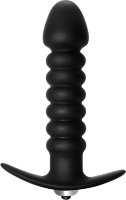 Чёрная анальная вибропробка Twisted Anal Plug - 13 см.