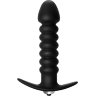 Чёрная анальная вибропробка Twisted Anal Plug - 13 см.