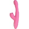 Розовый вибратор с двигающимся язычком и стимулирующим шариком Monti - 24 см.