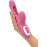 Розовый вибратор с двигающимся язычком и стимулирующим шариком Monti - 24 см.