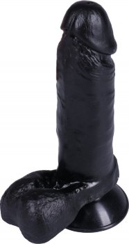 Черный фаллоимитатор-реалистик на присоске №4 - 17 см.