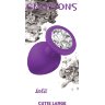 Большая фиолетовая анальная пробка Emotions Cutie Large с прозрачным кристаллом - 10 см.