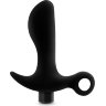 Черный анальный вибратор Silicone Vibrating Prostate Massager 01 - 10,8 см.