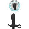 Черный анальный вибратор Silicone Vibrating Prostate Massager 01 - 10,8 см.