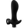 Черный анальный вибратор Silicone Vibrating Prostate Massager 01 - 10,8 см.