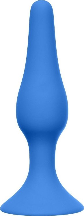 Синяя малая анальная пробка Slim Anal Plug Small - 10,5 см.