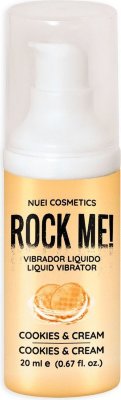 Жидкий вибратор Nuei Rock Me! с ароматом печенья и сливок - 20 мл.  Цена 2 936 руб. Гель с вибрирующим эффектом на основе амазонского растения Джамбу, с высоким содержанием спилантола, который создает покалывающее ощущение с уникальным и стимулирующим эффектом. Нанесите немного жидкого вибратора Rock Me! на интимные зоны, и через несколько секунд вы почувствуете покалывание, похожее на эффект вибрирующей игрушки, которое распространяется по всей области. Rock Me! имеет восхитительный вкус и также подходит для горячих поцелуев. Нанесите немного на губы или кончик языка, чтобы почувствовать покалывание и усилить слюноотделение. Идеально подходит для «электрических» поцелуев и роскошного орального секса. Совместим со всеми видами лубрикантов, презервативов и эротических игрушек. Средне-высокая интенсивность. Нанесите немного геля на интимные зоны. Через несколько секунд вы почувствуете покалывание и вибрацию. Для дополнительного удовольствия нанесите немного средства на губы или язык и наслаждайтесь электрическими поцелуями или оральным сексом. Вода, глицерин, пропиленгликоль, ксантановая камедь, экстракт цветков/листьев/стеблей акмеллы масляной (джамбу), отдушка, бензоат натрия, полисорбат 20, сорбат калия, лимонная кислота, сахарин натрия, динатриевая соль ЭДТА, лимонен, бензиловый спирт, цитраль, линалоол, гераниол. Страна: Испания. Объем: 20 мл.