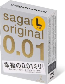 Презервативы Sagami Original 0.01 L-size увеличенного размера - 2 шт.