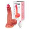 Телесный вибратор-реалистик с пультом ДУ - 23 см.