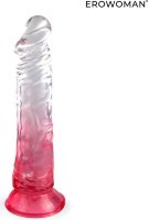 Красный гибкий фаллоимитатор на присоске - 20,5 см.