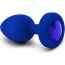 Синяя вибропробка Vibrating Jewel Plug L/XL - 11 см.  Цена 23 472 руб. - Синяя вибропробка Vibrating Jewel Plug L/XL - 11 см.