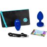 Синяя вибропробка Vibrating Jewel Plug L/XL - 11 см.