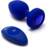 Синяя вибропробка Vibrating Jewel Plug L/XL - 11 см.