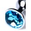 Серебристая конусовидная анальная пробка с голубым кристаллом - 7 см.  Цена 786 руб. - Серебристая конусовидная анальная пробка с голубым кристаллом - 7 см.