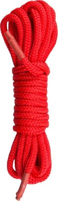 Красная веревка для связывания Nylon Rope - 5 м.  Цена 2 676 руб. Длина: 5 см. Веревка для бондажа является незаменимым инструментом для всех видов сексуальных игр со связыванием и имеет множество применений. Просто используйте свое воображение! Нейлоновая веревка длиной 5 метров, красного цвета, мягкая на ощупь, поэтому не царапает кожу. Эта веревка идеально подойдет любому любителю бондажа, будь вы новичок или более опытный пользователь. Веревка имеет на обоих концах эглеты, предохраняющие концы бондажной веревки от расплетания (разлохмачивания). Страна: Китай. Материал: 100% нейлон.