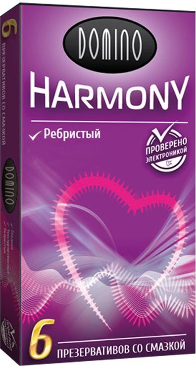 Презервативы с рёбрышками Domino Harmony - 6 шт.