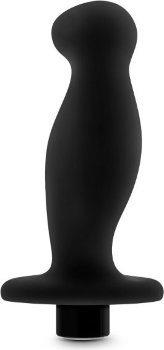 Черный анальный вибромассажёр Silicone Vibrating Prostate Massager 02 - 10,8 см.