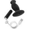 Черный анальный вибромассажёр Silicone Vibrating Prostate Massager 02 - 10,8 см.