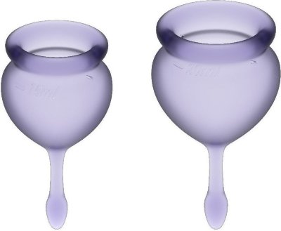 Набор фиолетовых менструальных чаш Feel good Menstrual Cup  Цена 2 071 руб. Feel good Menstrual Cup - набор, состоящий из двух менструальных чаш, вместимостью 15 и 20 мл. Изготовлены они из медицинского, приятного на ощупь силикона. Благодаря бесшовной обработке и элегантно расположенной мини-ручке в виде шнурка чашка очень проста и приятна в использовании. Менструальная чаша является экологически чистой альтернативой тампонам. Гибкий материал идеально адаптируется к вашим контурам и обеспечивает безопасную гигиеническую защиту на срок до 12 часов. Для более комфортного введения в первые разы можно использовать лубрикант на водной основе. Страна: Германия. Материал: силикон.