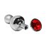Серебристая анальная втулка Wooomy Lollypop Size S с красным кристаллом - Серебристая анальная втулка Wooomy Lollypop Size S с красным кристаллом