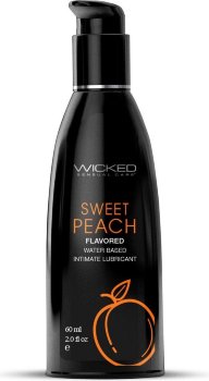 Лубрикант с ароматом спелого персика Wicked Aqua Sweet Peach - 60 мл.