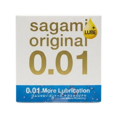 Увлажнённый презерватив Sagami Original 0.01 Extra Lub - 1 шт.  Цена 1 332 руб. Длина: 17 см. Новая серия полиуретановых презервативов Sagami Original 0.01 с увеличенным количеством смазки — Extra Lubricated. Созданы специально для любителей полиуретановых презервативов Sagami, которым, по той или иной причине, не хватает смазки во время использования. Эволюционное продолжение линейки самых тонких в мире полиуретановых презервативов Sagami Original. Еще больше мягких и естественных ощущений. Ничего лишнего! Презервативы из полиуретана в среднем в 3-4 раза тоньше, и в 3-6 раз прочнее, чем обычные латексные презервативы. Отличная теплопроводность и гладкость поверхности, в результате, тепло партнера передается так, как если бы презерватива вообще не было. Полиуретан является биосовместимым материалом, но не содержит протеинов, как латекс, и идеально подходит в случае аллергии на протеины. Если очень коротко, то Sagami Original — это практически неощутимые и самые надежные презервативы в мире. В упаковке - 1 шт. Толщина стенки - 0,01 мм. Номинальная ширина - 55 мм. - Регистрационное удостоверение РФ: ФСЗ 2010/05996 - Дата регистрации медицинского изделия: 05.02.2010 г. - Срок действия регистрационного удостоверения: бессрочно - Представитель изготовителя медицинского изделия: ООО «ОМЕГА», 123007, г. Москва, 3-й Хорошевский пр., д.5, стр.6. Страна: Япония. Материал: полиуретан.