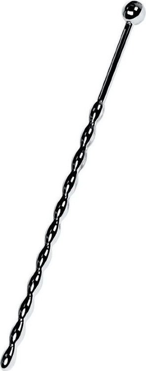 Серебристый длинный уретральный плаг-косичка TOYFA Metal - 15,7 см.