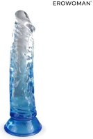 Синий гибкий фаллоимитатор - 20,5 см.