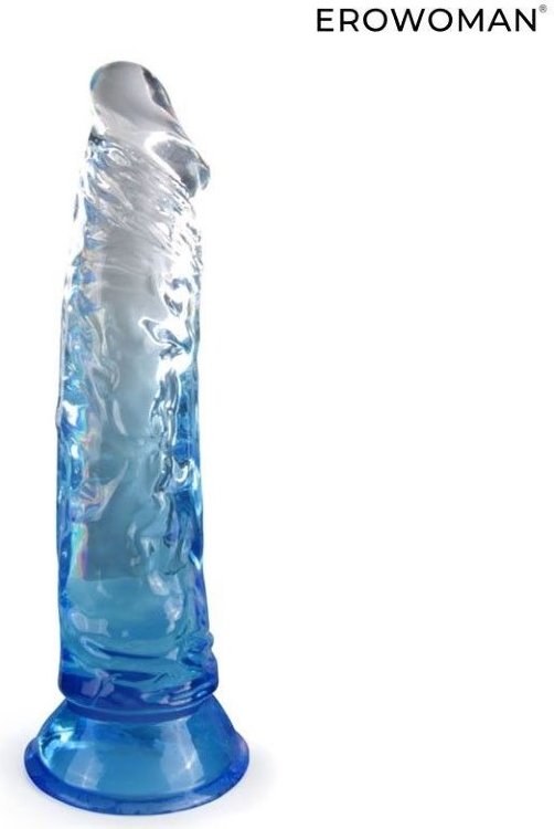 Синий гибкий фаллоимитатор - 20,5 см.