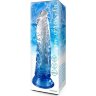 Синий гибкий фаллоимитатор - 20,5 см.