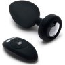 Черная вибропробка Vibrating Jewel Plug XXL - 12 см.