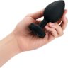 Черная вибропробка Vibrating Jewel Plug XXL - 12 см.