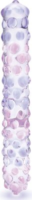 Фаллоимитатор с массажными точками Purple Rose - 23 см. Длина: 23 см. Диаметр: 3.5 см. Большой полупрозрачный двухсторонний фаллоимитатор с массажными выпуклыми точками по всей своей длине. Фаллос сделан из надежного, безопасного для тела боросиликатного стекла и совместим со всеми типами лубрикантов. Страна: Китай. Материал: стекло.