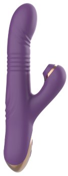 Фиолетовый вибратор-кролик с возвратно-поступательной стимуляцией