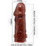 Коричневая насадка на пенис Wolftooth Sleeve - 13 см.