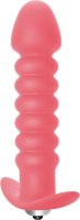 Розовая анальная вибропробка Twisted Anal Plug - 13 см.
