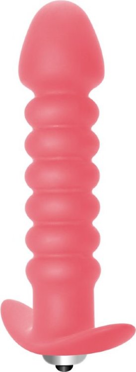 Розовая анальная вибропробка Twisted Anal Plug - 13 см.
