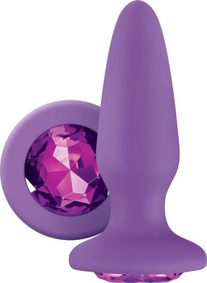 Фиолетовая анальная пробка с фиолетовым кристаллом Glams Purple Gem - 10,4 см.  Цена 3 288 руб. Длина: 10.4 см. Фиолетовая анальная пробка с фиолетовым кристаллом Glams Purple Gem. Страна: Китай. Материал: силикон.