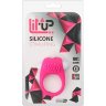 Розовое эрекционное кольцо с щеточкой LIT-UP SILICONE STIMU RING 5